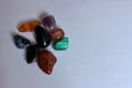 Several colored semi-precious stones