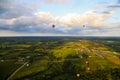 Hot Air Balloon Festival From The Sky Royalty Free Stock Photo