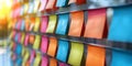 Vibrant Post It Notes on Wall. Generative AI Royalty Free Stock Photo
