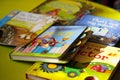 Several colorful books for children