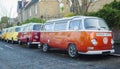 Several colourful VW camper vans. 2