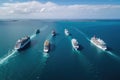 Several cruise ships in the ocean is a magnificent sight that represents the luxury and adventure of sea travel