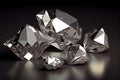 Several diamonds on a dark background. AI generated Royalty Free Stock Photo