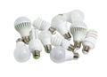 Several different light emitting diode lamps and compact fluorescent lamps