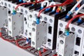 Several electric magnetic starters or contactors with additional contacts