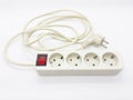 Several Electric Outlet Plug with Red Switch in White Isolated Background 02 Royalty Free Stock Photo
