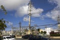 Several electrical poles that power city of Bayamon Puerto Rico