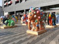 An outdoor exposition of elephants designed in different manners. Tilburg, Netherlands