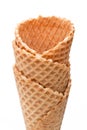 Several empty ice cream cones isolated on white background Royalty Free Stock Photo