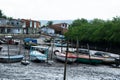 Several fishing canoes docked on the river in the Acupe district in the city of Santo Amaro, Bahia