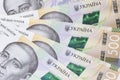 several five hundred Ukrainian hryvnias banknotes Royalty Free Stock Photo