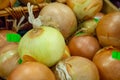 Yellow onions at the store