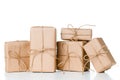 Several gift boxes, postal parcels Royalty Free Stock Photo