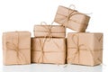 Several gift boxes, postal parcels Royalty Free Stock Photo