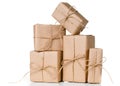 Several gift boxes, postal parcels Royalty Free Stock Photo