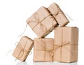 Several gift boxes, postal parcels Royalty Free Stock Photo