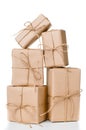 Several gift boxes, postal parcels Royalty Free Stock Photo