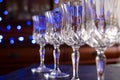 Several glasses of champagne served Royalty Free Stock Photo