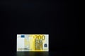 Two Hundred Euros. 200 Euro With One Note. 200 Euro. Royalty Free Stock Photo