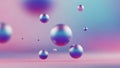 Floating Iridescent Spheres with Soft Focus and Pastel Gradient Background abstract Royalty Free Stock Photo