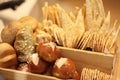 Several kinds of breads in basket