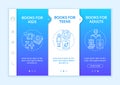 Several kinds of literature onboarding vector template