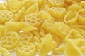 Several kinds of pastas Royalty Free Stock Photo