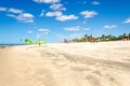 Several kite surfing on the air at the Cumbuco Royalty Free Stock Photo