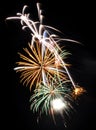 Several large multicolor fireworks