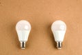 Several LED energy saving light bulbs use of economical and environmentally friendly light bulb concept Royalty Free Stock Photo