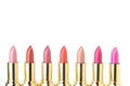 Several lipsticks for make up Royalty Free Stock Photo