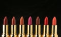 Several lipsticks for make up Royalty Free Stock Photo