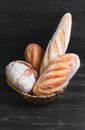 Several loaves of bread wheat, baguette Royalty Free Stock Photo