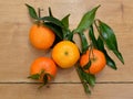 Several mandarins placed on a table