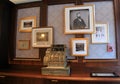 Framed images of Saratoga`s history, John Morrissey the most prominent, Morrissey`s Pub, The Adelphi Hotel, 2018