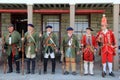 Several men dressed in soldier`s uniforms during war reenactments, Fort Ontario, Oswego, NY, 2016