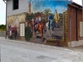 Mural several men and horses