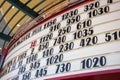 Movie showtimes at a theater