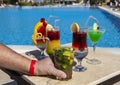 A hand holding a glass with cocktail Royalty Free Stock Photo