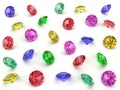 Several multi-coloured gemstones