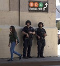 Several NYPD Counter-terrorism bureau officers during opening da