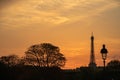 Parisian landscape of a beautiful sunset Royalty Free Stock Photo