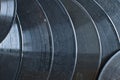 Several old dusty vinyl records-background. Royalty Free Stock Photo