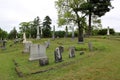 Several large memorials, mausoleums, and headstones, in largest cemetery, Greenridge, Saratoga Springs, New York, 2018