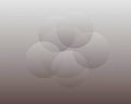 Several overlapping translucent bubbles form a cloud on a grey gradient background Royalty Free Stock Photo