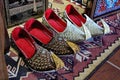 several pairs of souvenir shoes made in the style of ancient Azerbaijani fashions