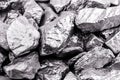 several palladium stones a chemical element that at room temperature contracts in the solid state. Metal used in industry. Spot