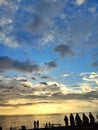 Several people gathered to capture the sunset Royalty Free Stock Photo