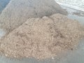 Piles of brown mulch Royalty Free Stock Photo