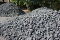 Several piles of coal rocks
